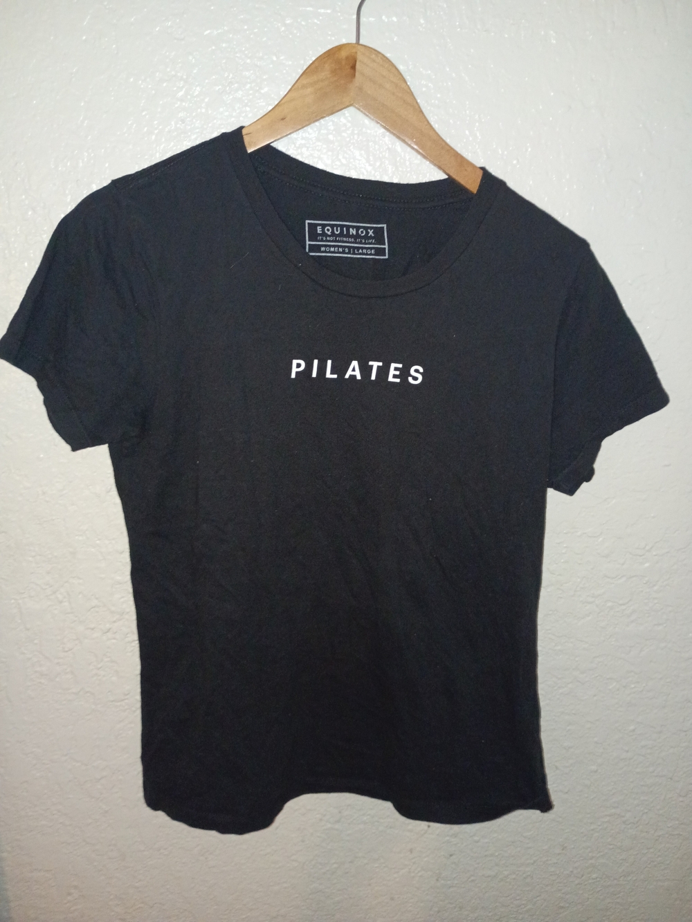 Women's Black 'Pilates' Crew Neck Tee